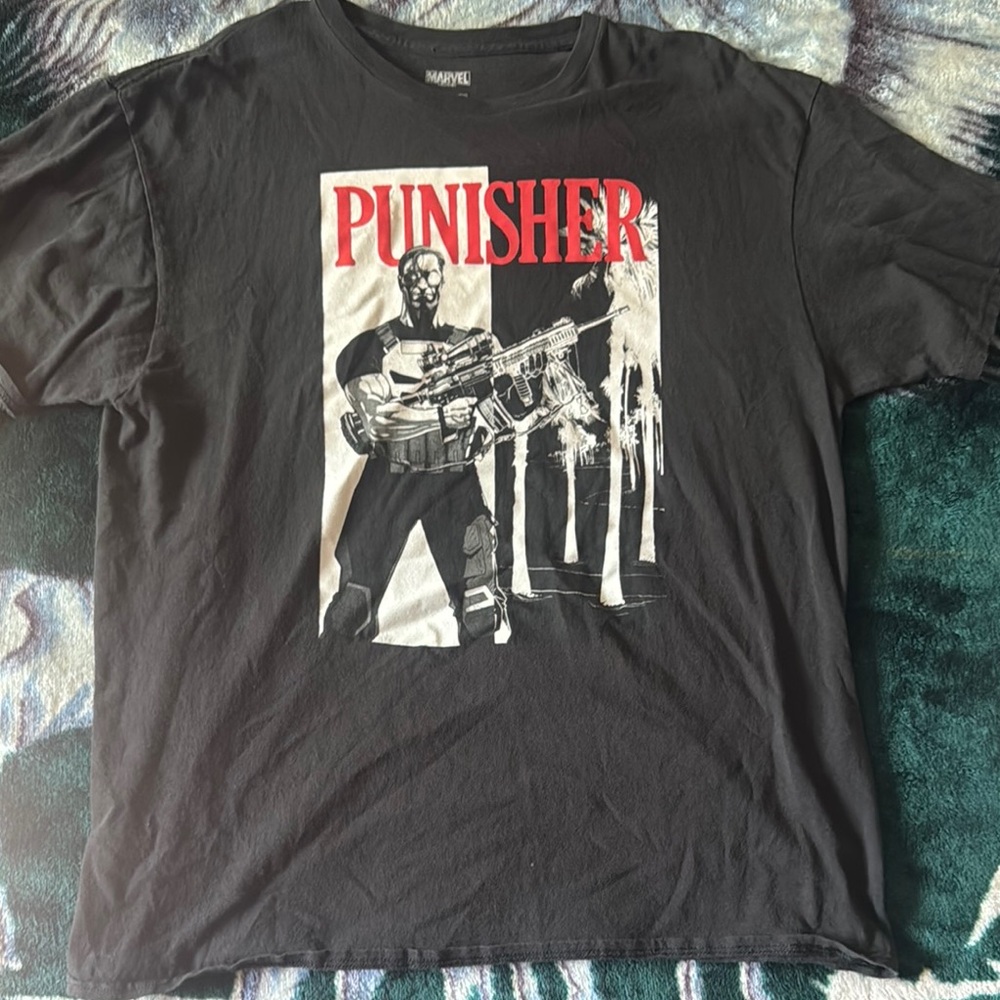Marvel Black Punisher Short Sleeve Tee